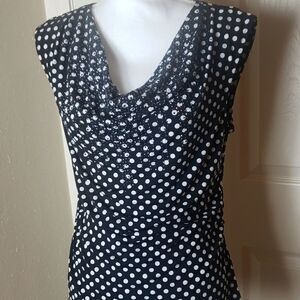 Sleeveless pocka dot beaded